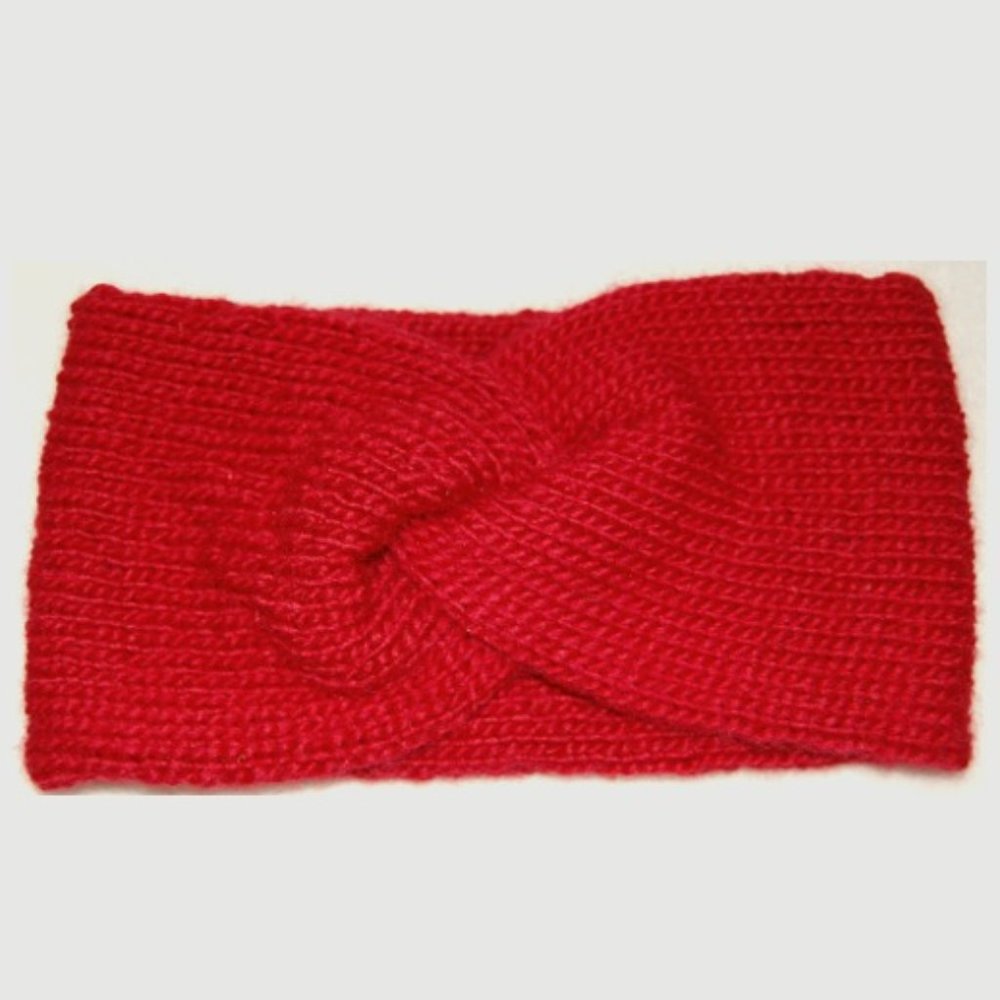 NEW Handmade Twist Headband, Double-Layer, Red